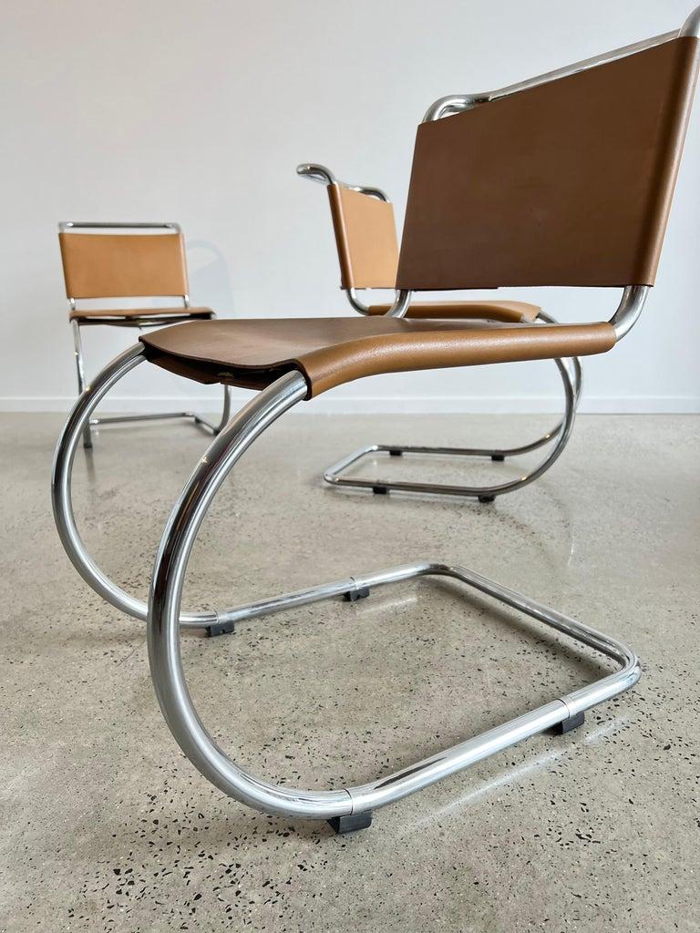 Italian Ludwig Mies Van Der Rohe MR10 Dining Chairs for Knoll International For Sale