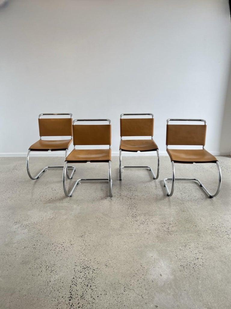 Mid-20th Century Ludwig Mies Van Der Rohe MR10 Dining Chairs for Knoll International For Sale
