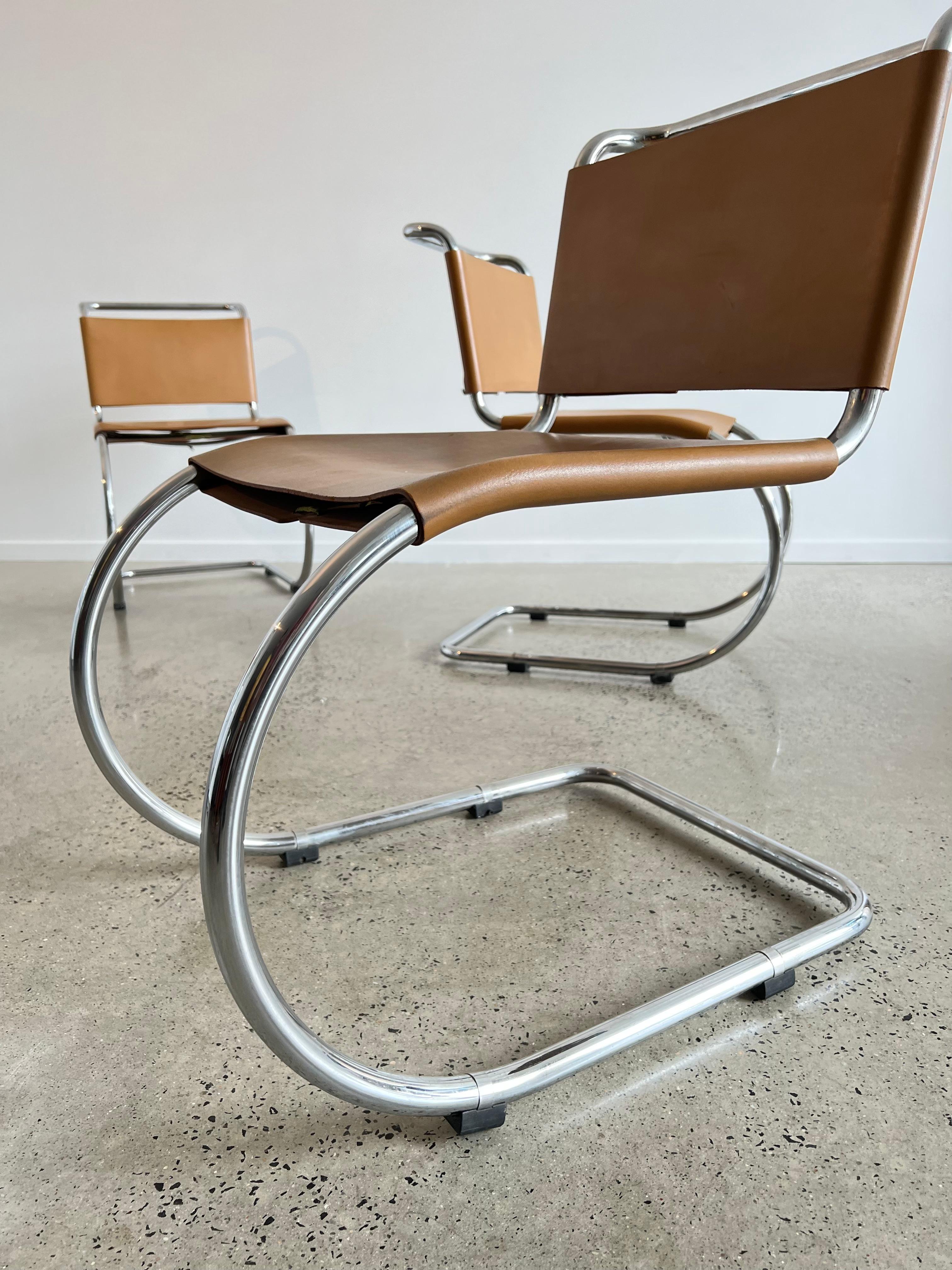 Ludwig Mies Van Der Rohe MR10 Dining Chairs for Knoll International For Sale 1