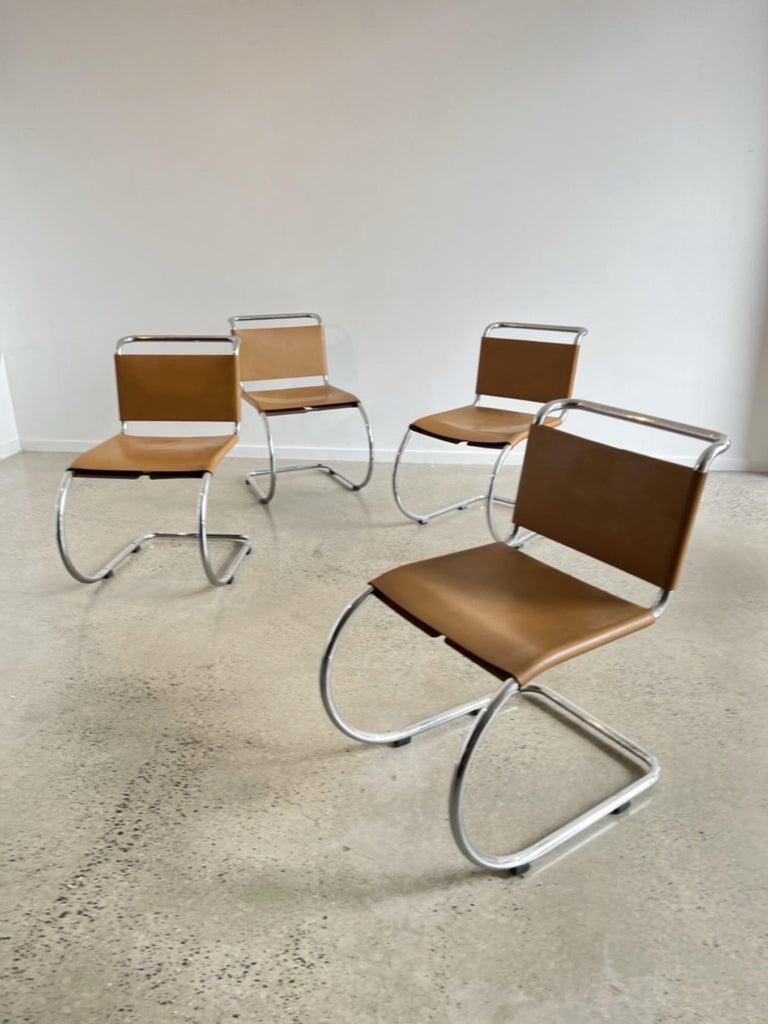 Ludwig Mies Van Der Rohe MR10 Dining Chairs for Knoll International For Sale 1