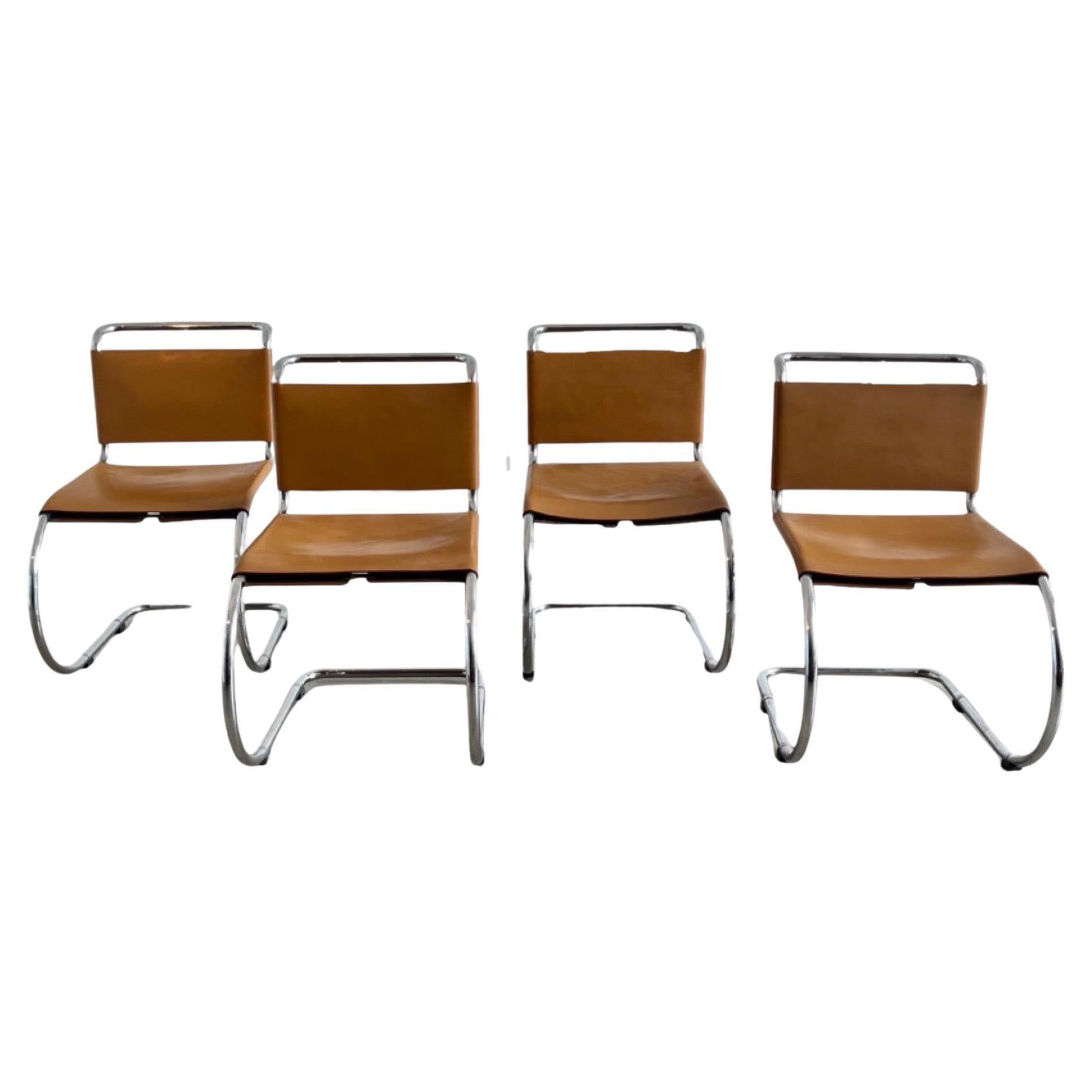 Ludwig Mies Van Der Rohe MR10 Dining Chairs for Knoll International For Sale