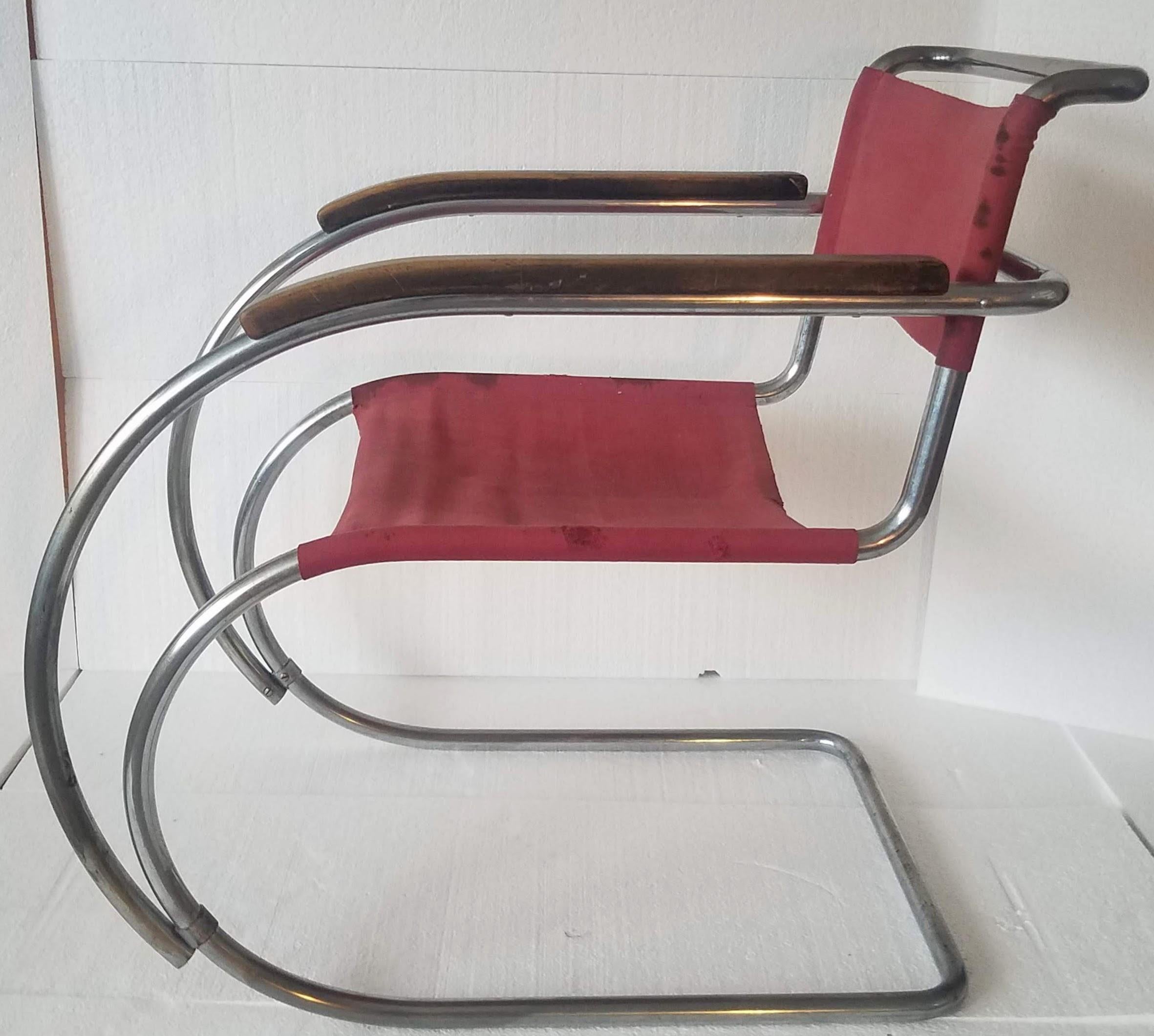 Hand-Crafted Ludwig Mies van der Rohe MR20 Gebruder Thonet Germany / Austria, 1927