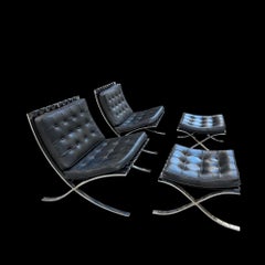 Ludwig Mies van der Rohe paire of Barcelona and ottoman