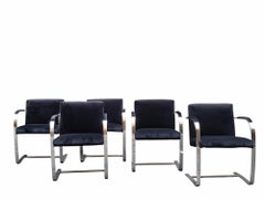 Ludwig Mies van der Rohe for Knoll, Set of 5 "Brno" Chairs, Italy, 1970s