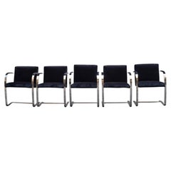 Ludwig Mies van der Rohe for Knoll, Set of 5 "Brno" Chairs, Italy, 1970s