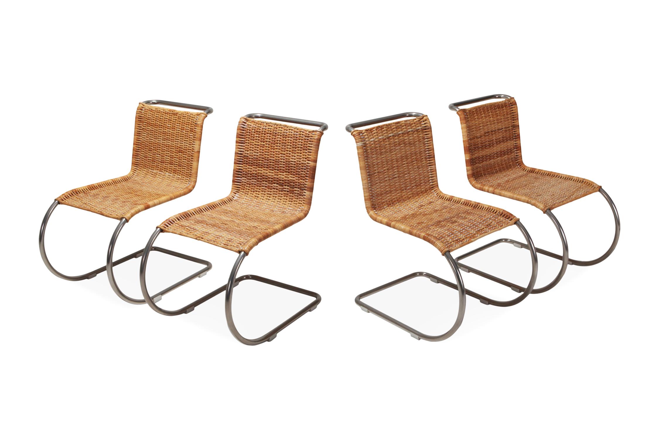 Bauhaus Ludwig Mies van der Rohe Set of Four B42 Weissenhof Chairs by Tecta