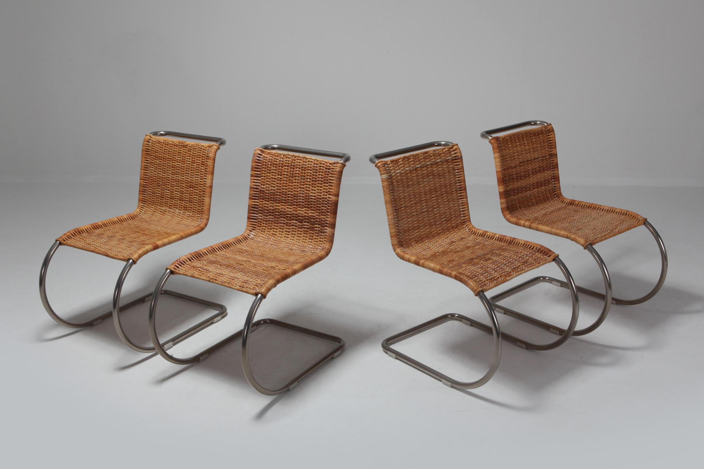 European Ludwig Mies van der Rohe Set of Four B42 Weissenhof Chairs by Tecta