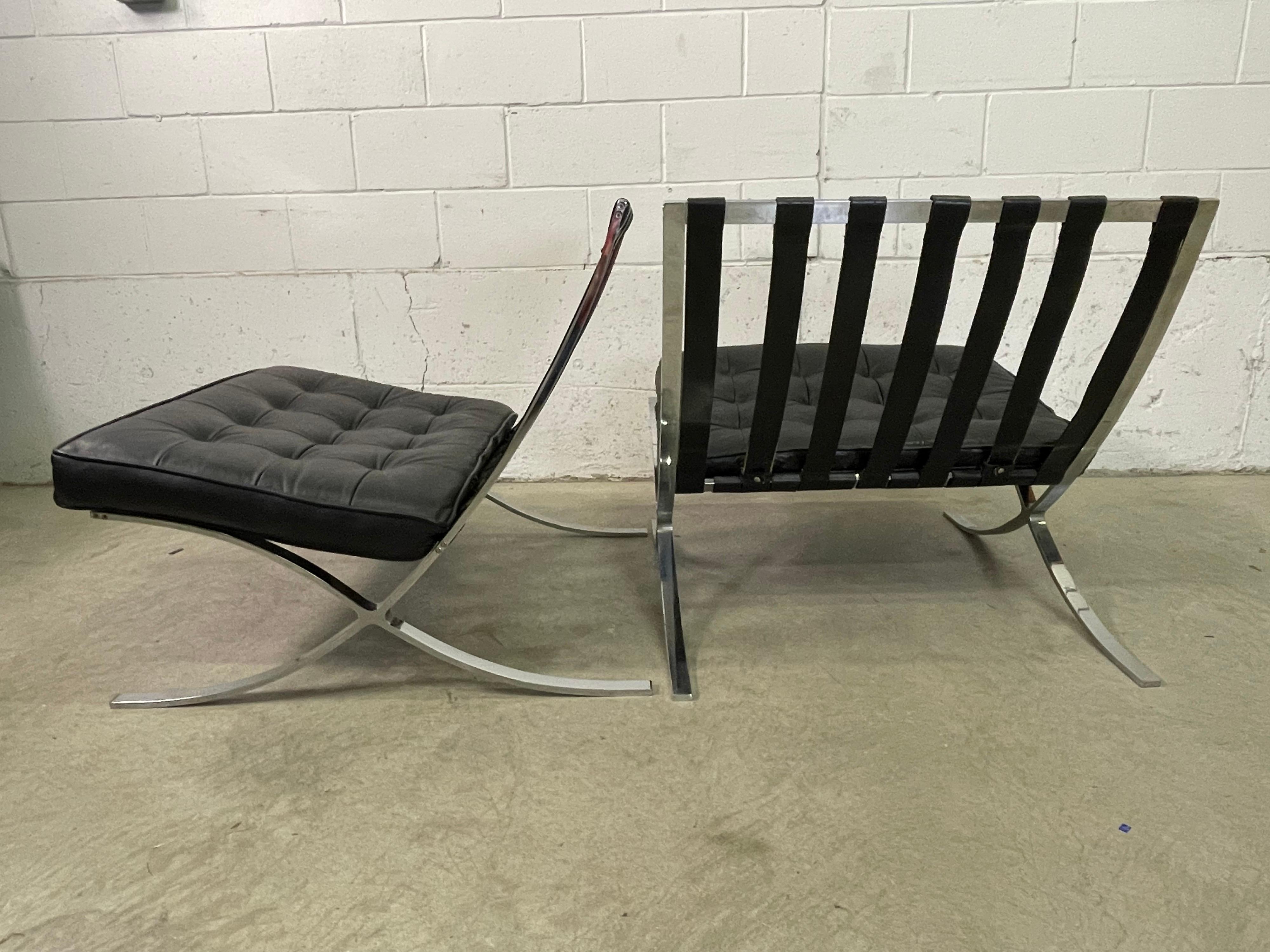 Ludwig Mies Van Der Rohe Style Barcelona Chairs, Pair 7