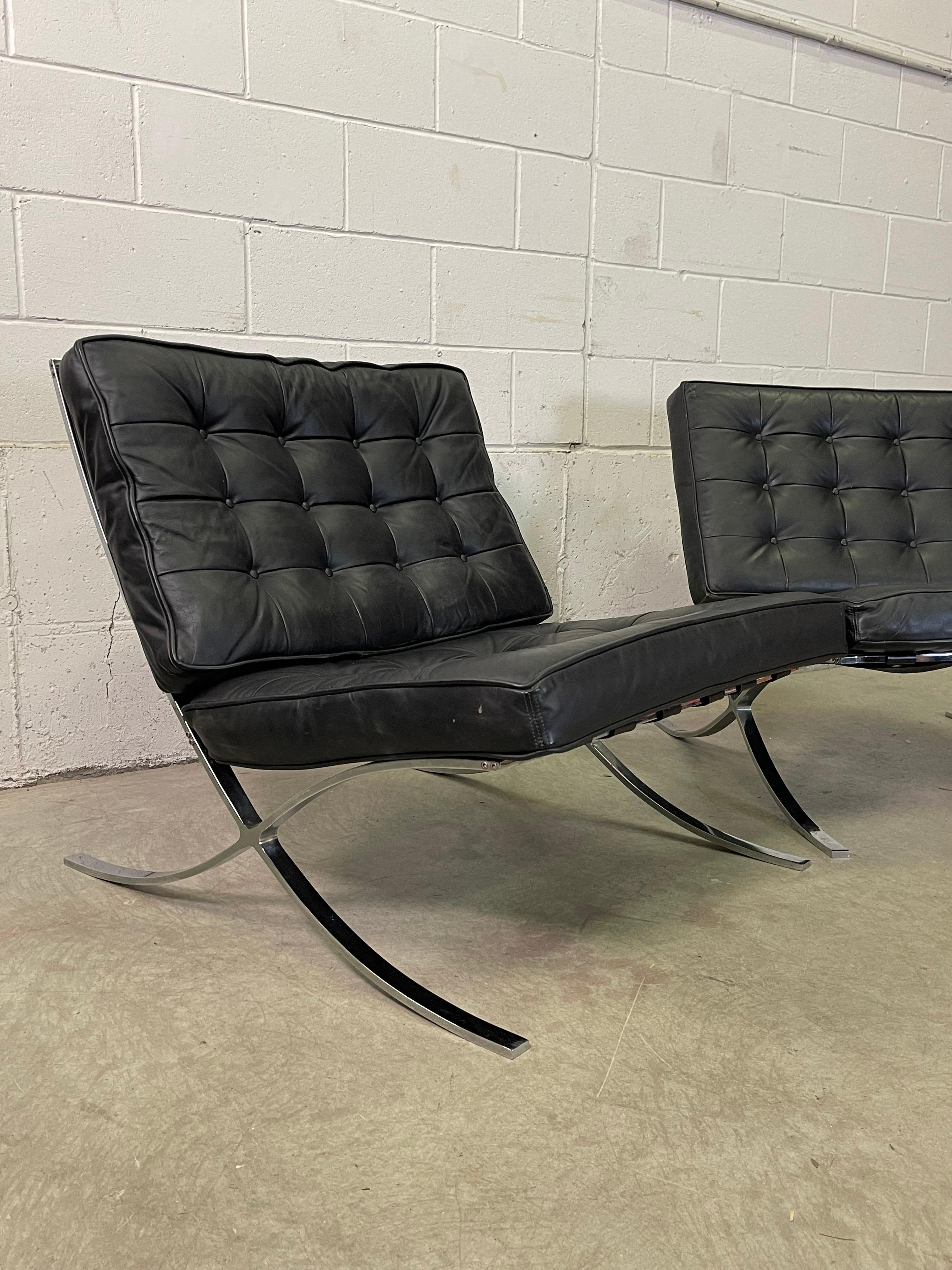 Argentine Ludwig Mies Van Der Rohe Style Barcelona Chairs, Pair