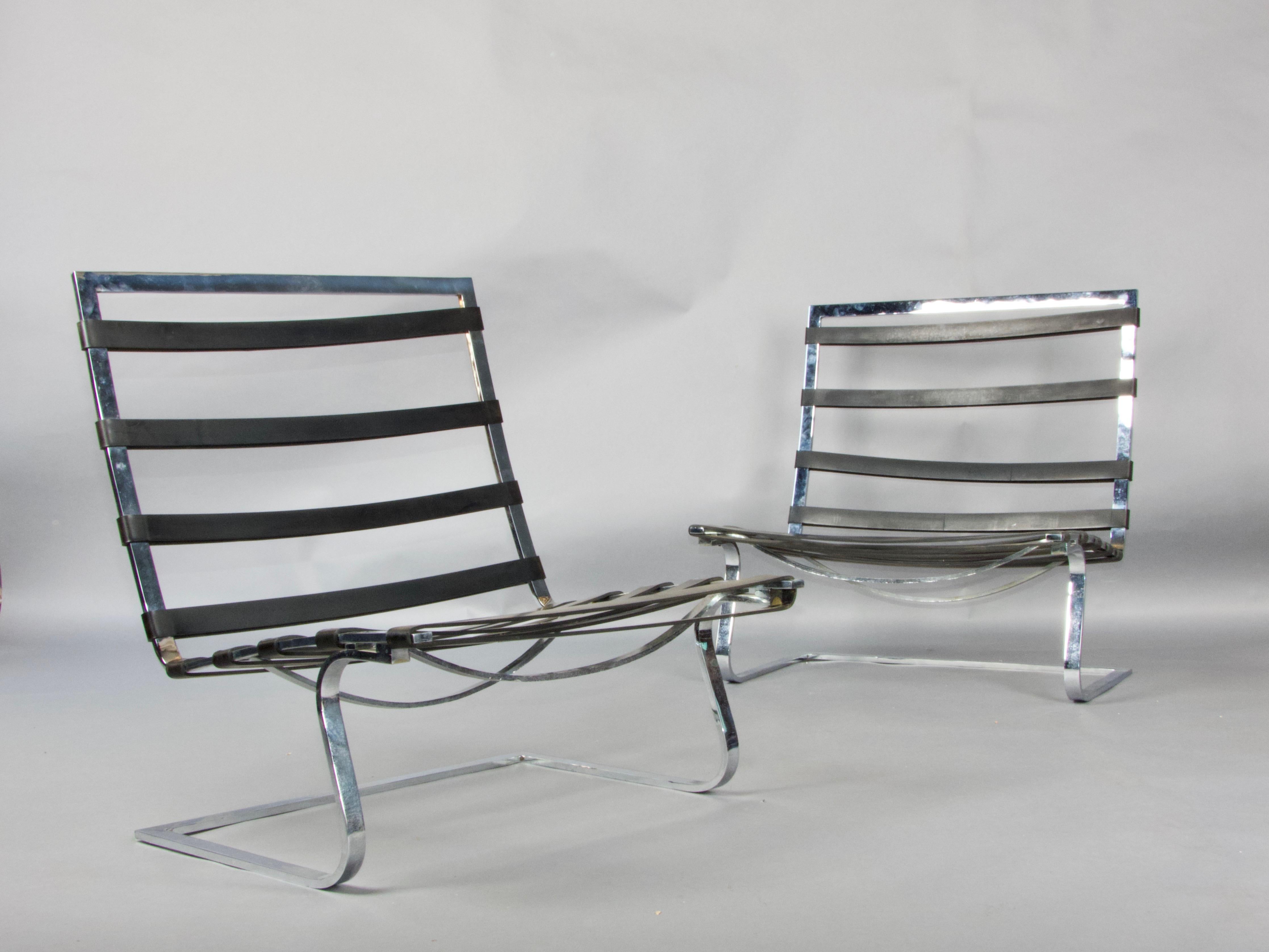  LUDWIG MIES VAN DER ROHE, Poltrone Tugendhat, coppia 