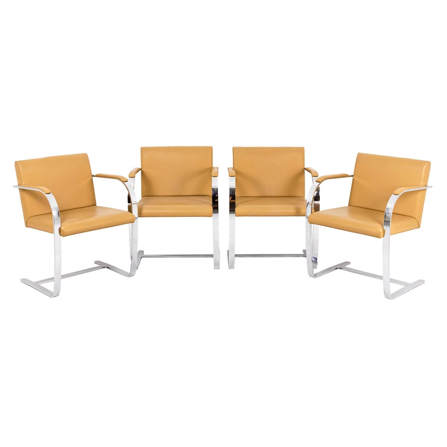 Ludwig Mies van der Rohe, Series of Four Armchairs "Brno", 1970's