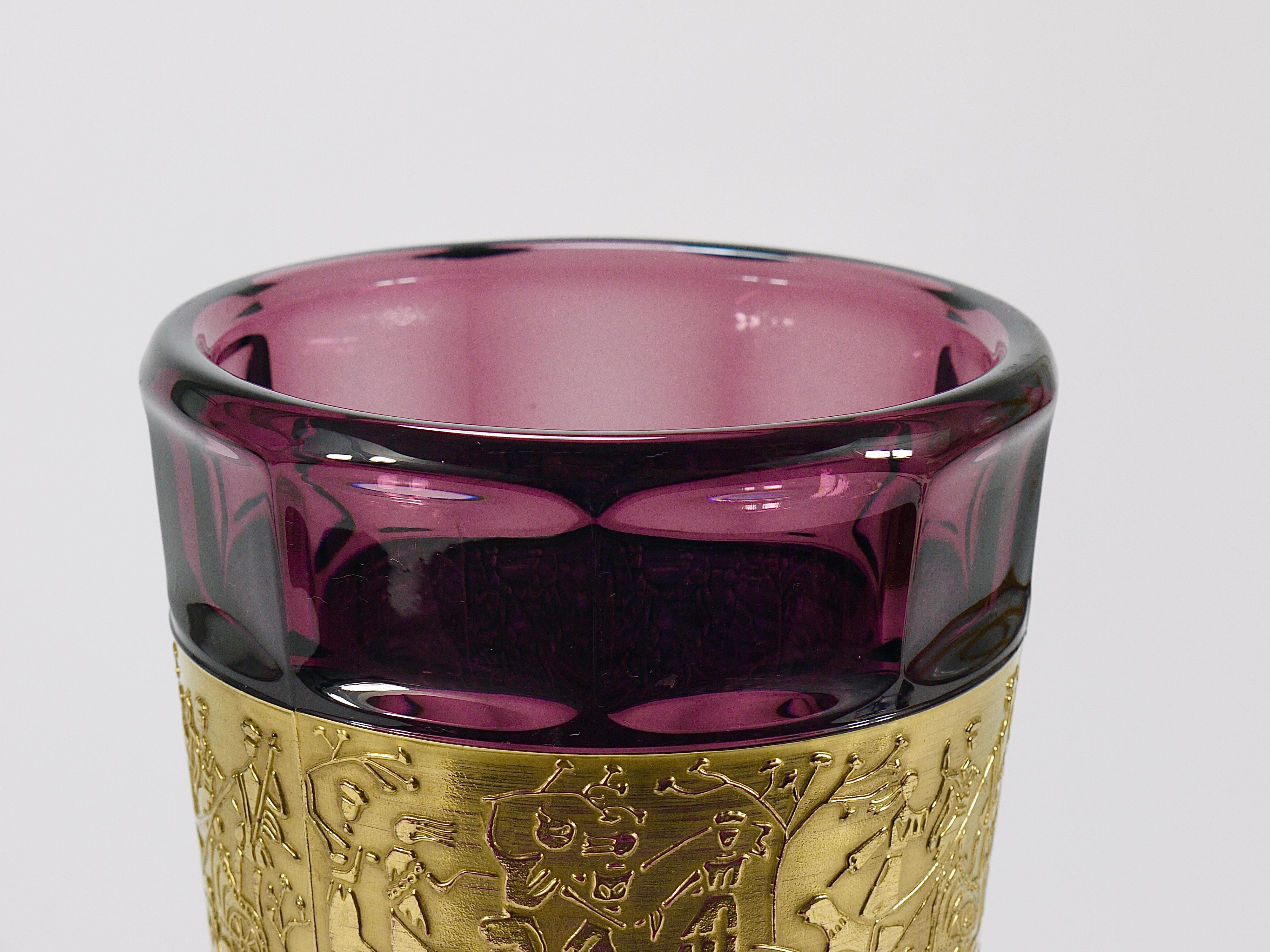 Ludwig Moser Art Deco Amethyst Crystal Glass Vase, Fipop Series, Karlsbad, 1920s For Sale 5