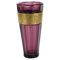Ludwig Moser, Art-Déco-Vase aus Amethyst-Kristallglas, Fipop-Serie, Karlsbad, 1920er Jahre