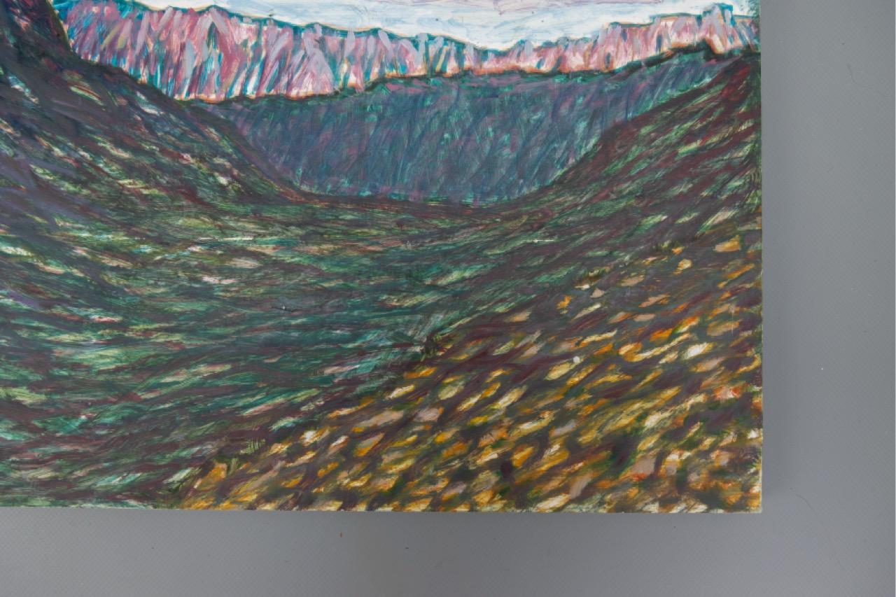 Ludwig Orny Pintura abstracta de paisaje, óleo sobre tabla, finales del siglo XX en venta 7