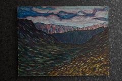 Ludwig Orny Abstract Landscape Painting, Oil on Panel, Late 20th Century