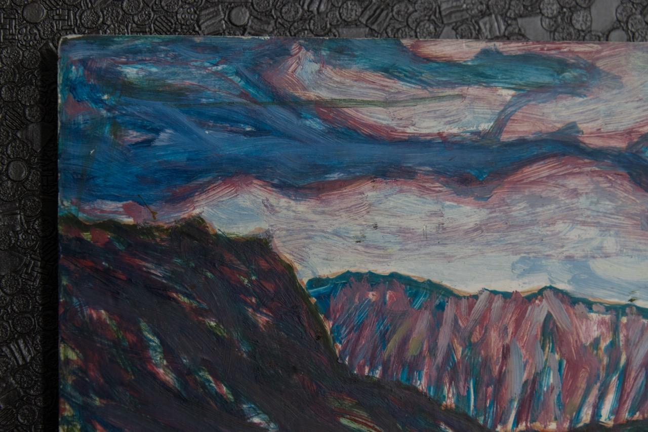 Ludwig Orny Pintura abstracta de paisaje, óleo sobre tabla, finales del siglo XX Moderno en venta