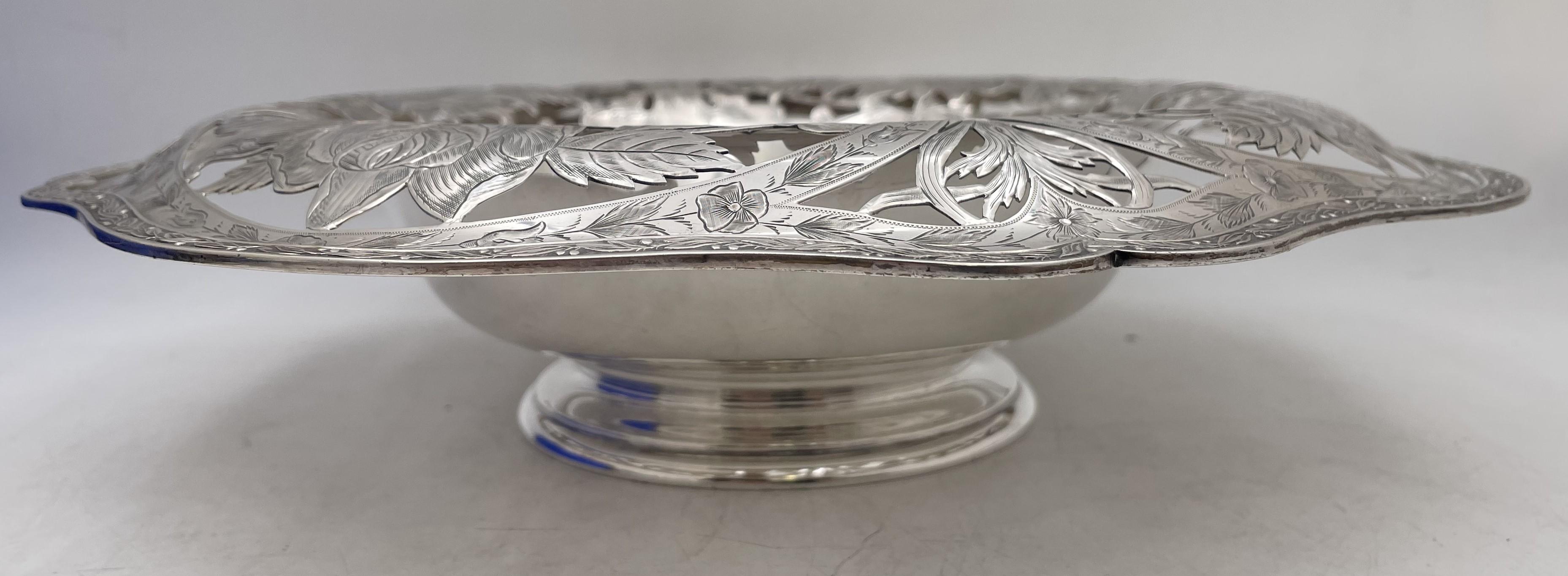 Ludwig, Redlich & Co. Sterling Silver 1890s Centerpiece Bowl Art Nouveau Style For Sale 1
