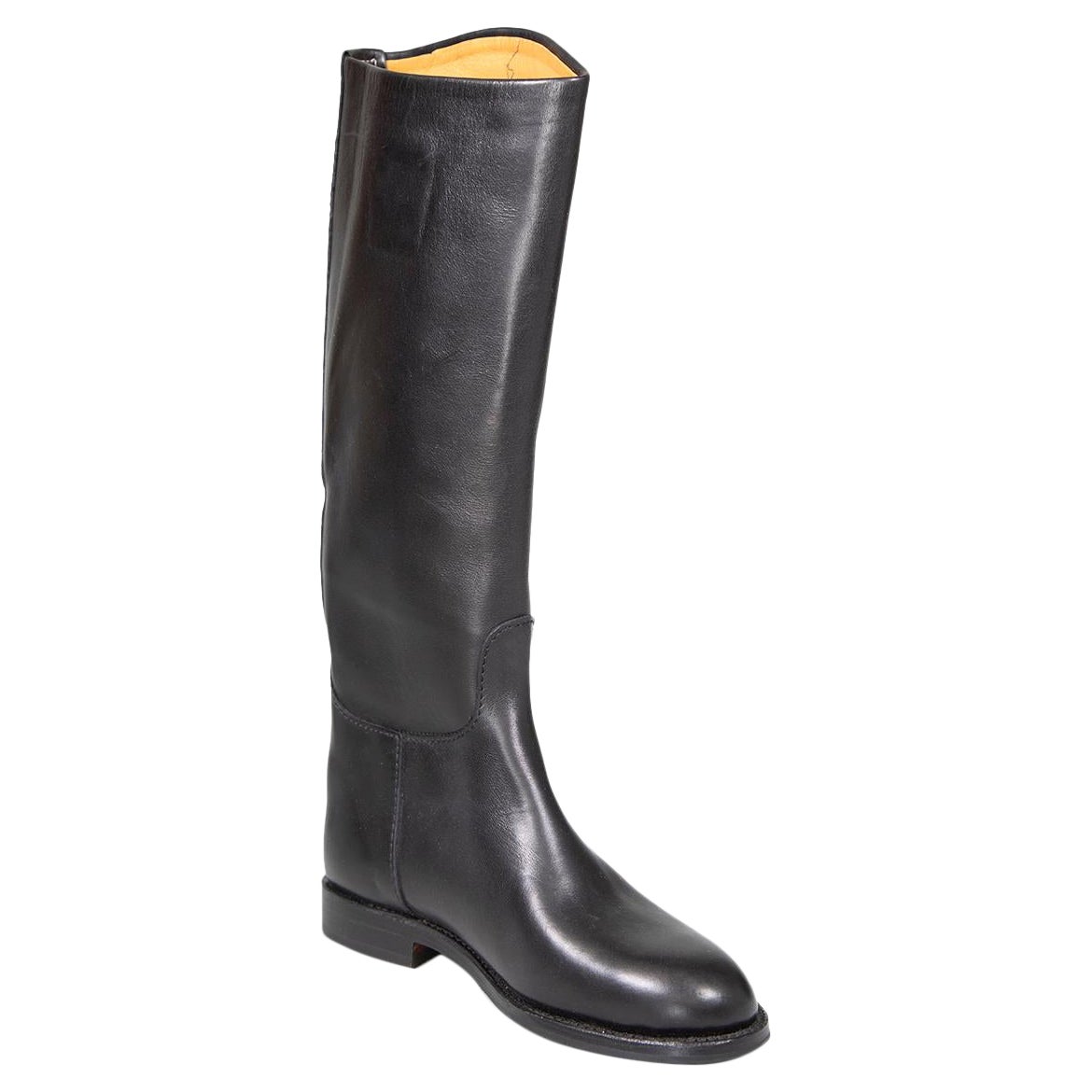 Ludwig Reiter Black Knee High Slip On Leather Boots Size UK 3