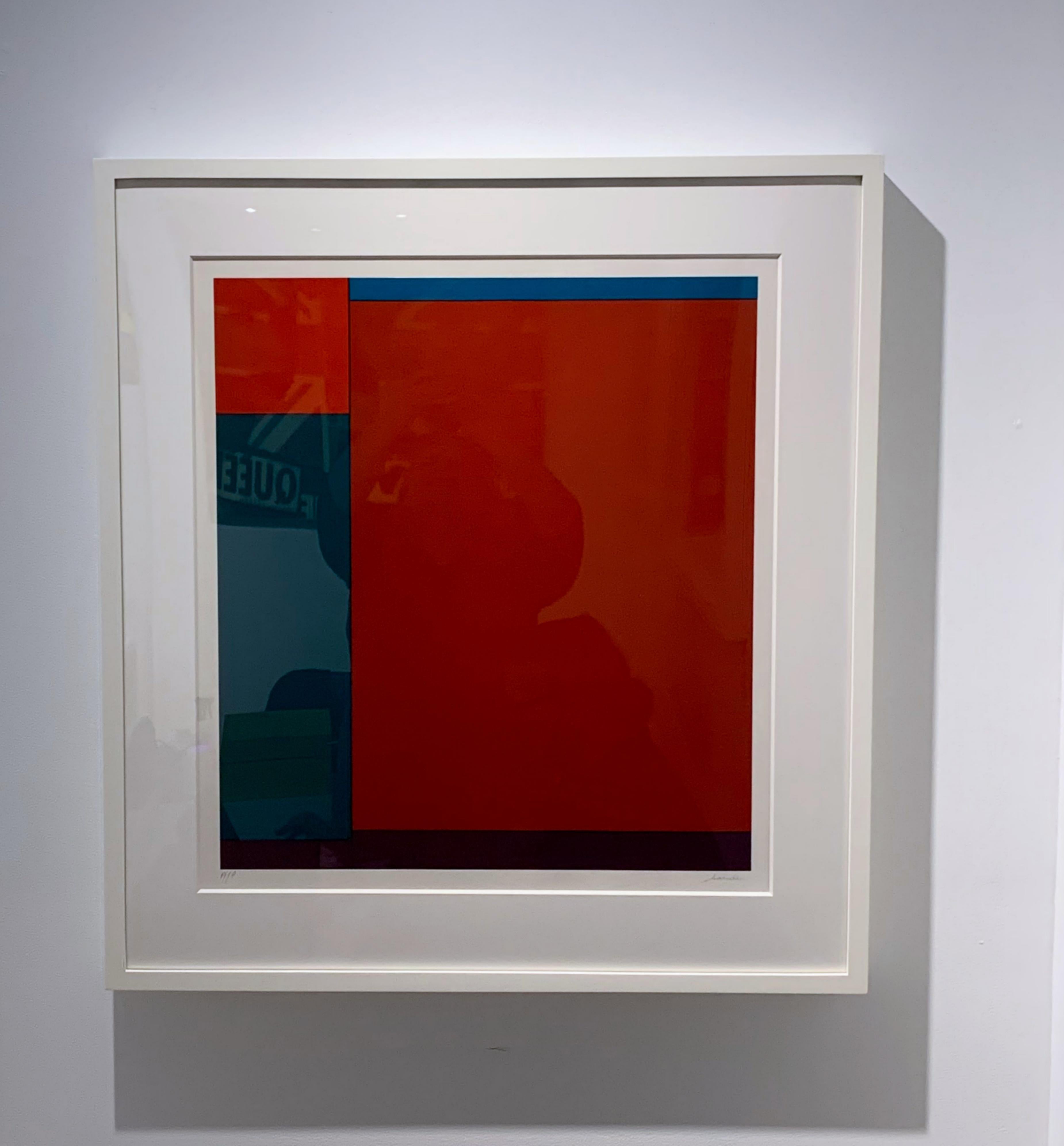 Untitled Geometric Abstraction Color field silkscreen in museum frame - Print by Ludwig Sander