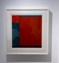 Astrazione geometrica Campo di colore serigrafia firmata Prova d'artista, cornice da museo