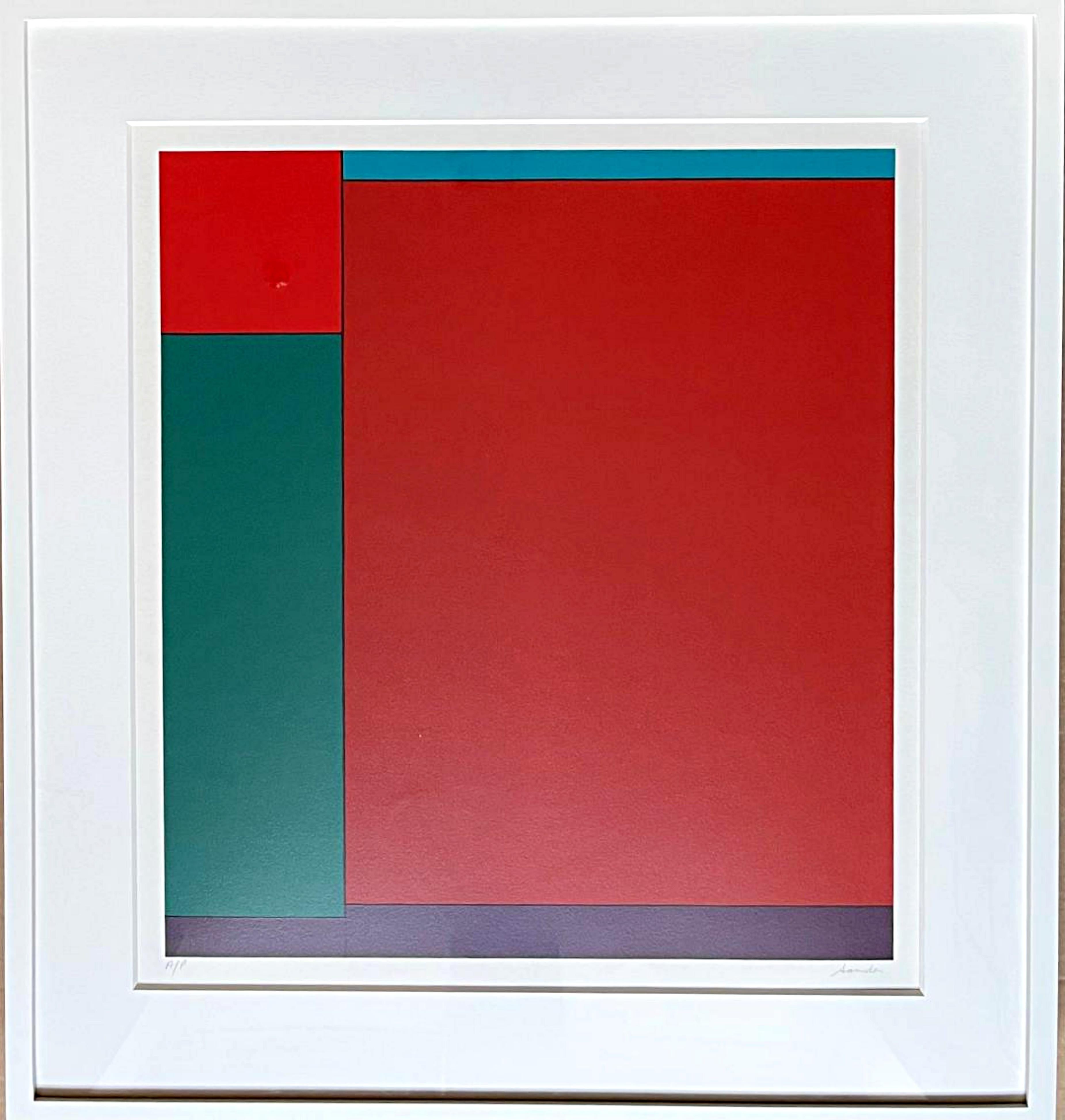 Untitled Geometric Abstraction Color field silkscreen in museum frame