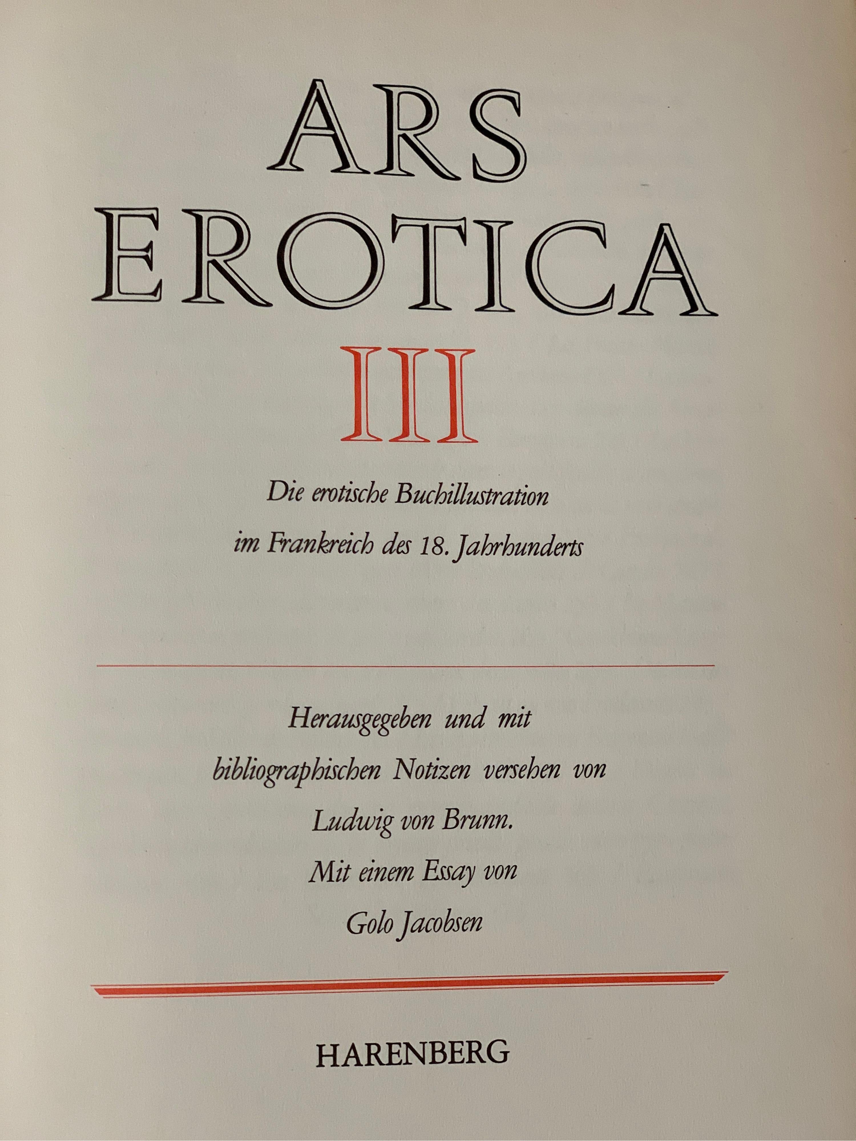 Mid-Century Modern Ludwig Von Brunn an Arousing History of Ars Erotica III Volumes, Germany, 1989