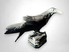 Raven with prey - bronze by Ludwig Vordermayer (1868-1933), Fonte Noack Friedena