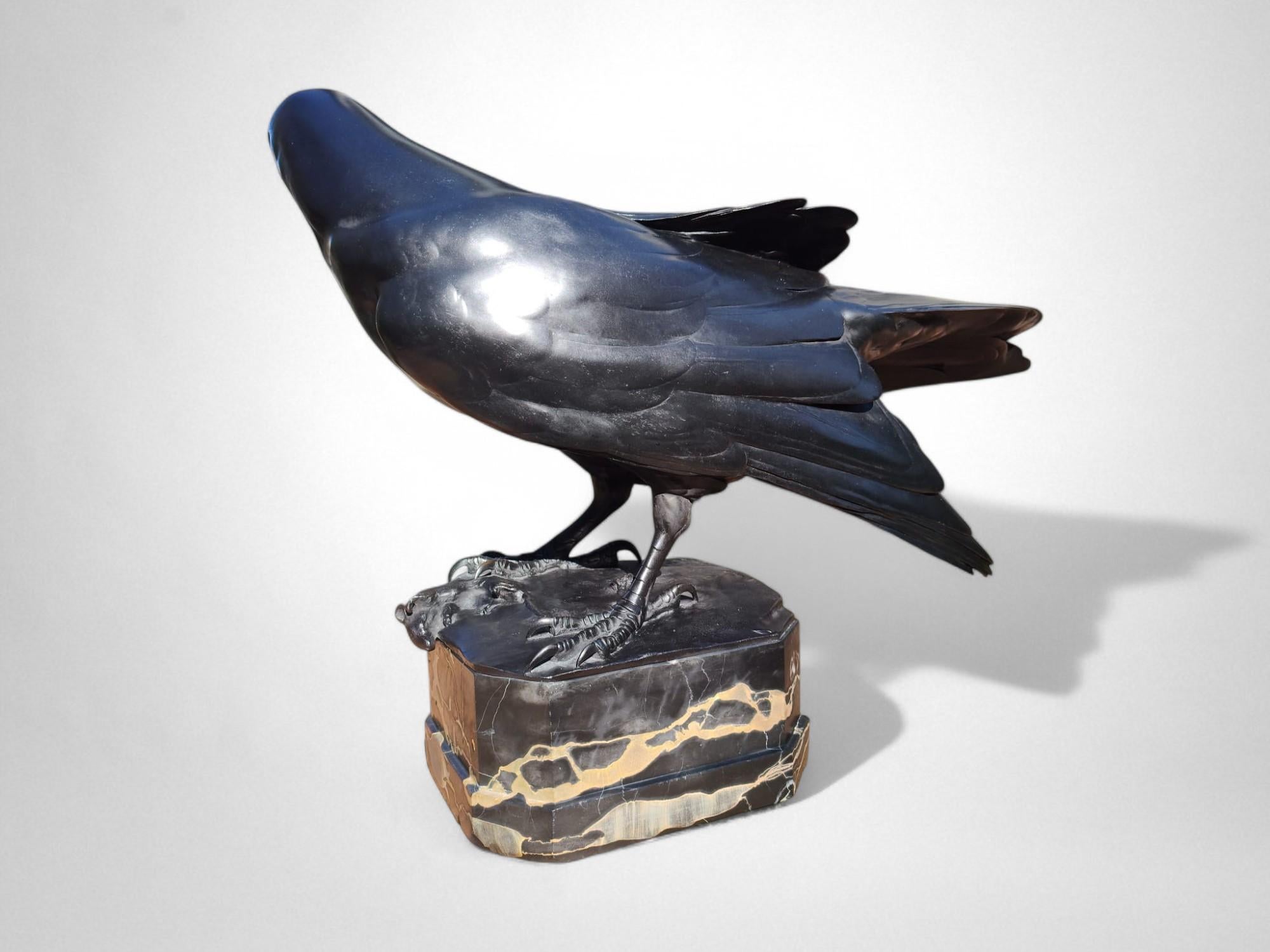 Raven mit Beute – Bronze von Ludwig Vordermayer (1868-1933), Fonte Noack Friedena im Angebot 8