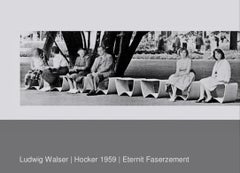 Ludwig Walser pour Eternit Tabouret en béton, années 1950 Suisse