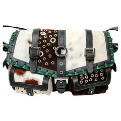 Luella Rawhide Leather & Suede Shoulder Bag circa Y2K
