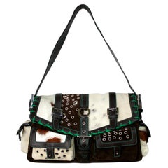 Luella Rawhide Leather & Suede Shoulder Bag circa Y2K