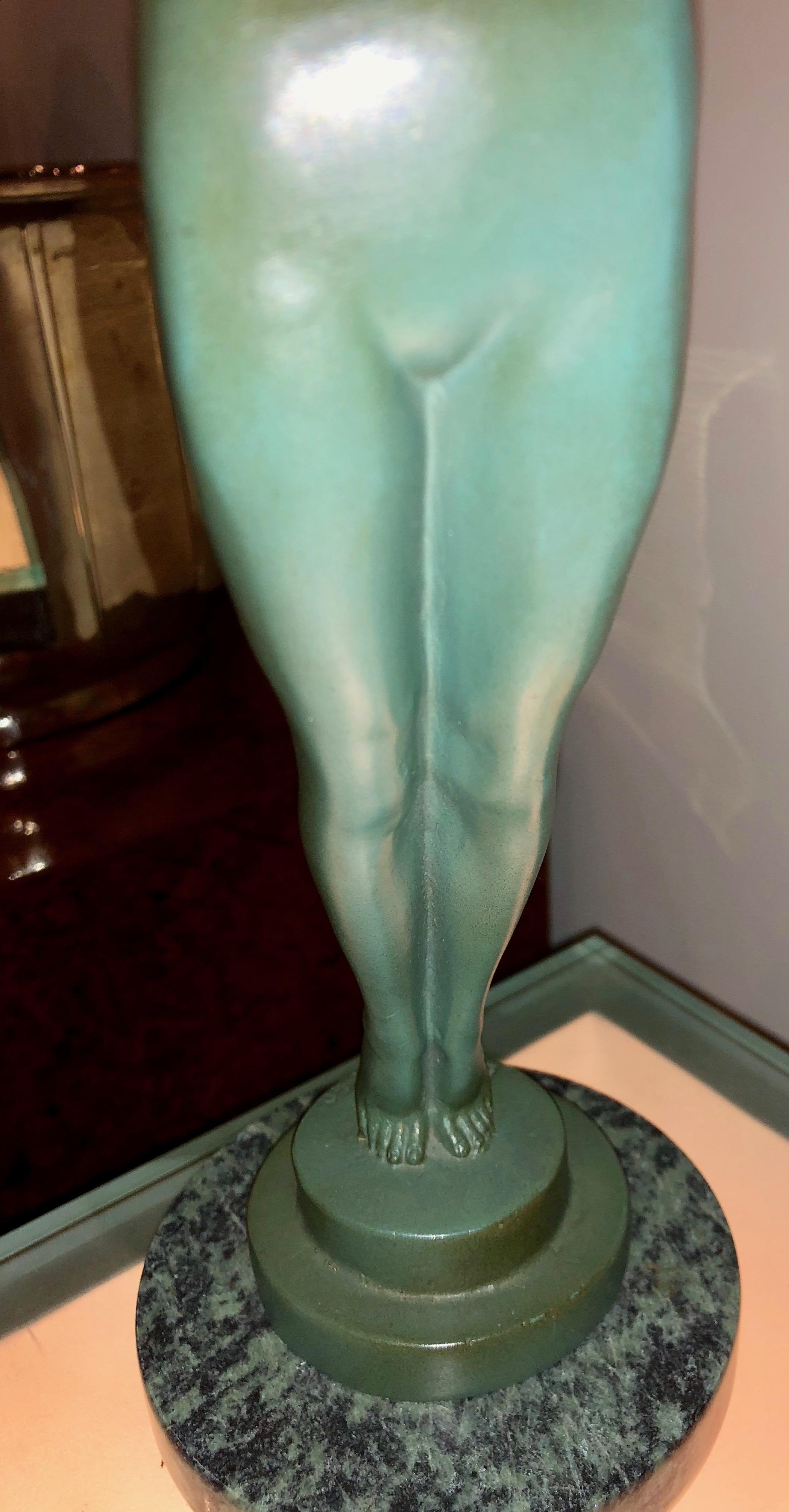 Lueur Classic Art Deco Nude Statue by Max Le Verrier 1