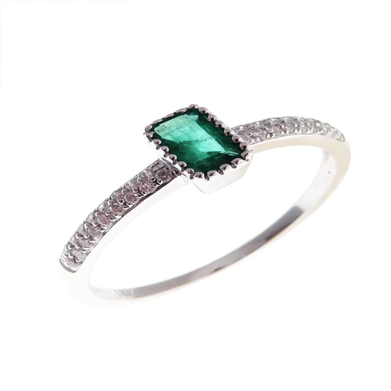 For Sale:  Lufan Emerald-1 Diamond Ring 3