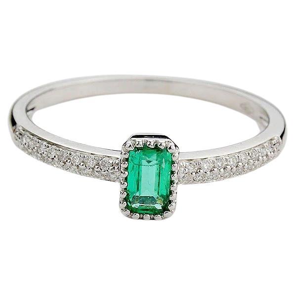 For Sale:  Lufan Emerald-1 Diamond Ring