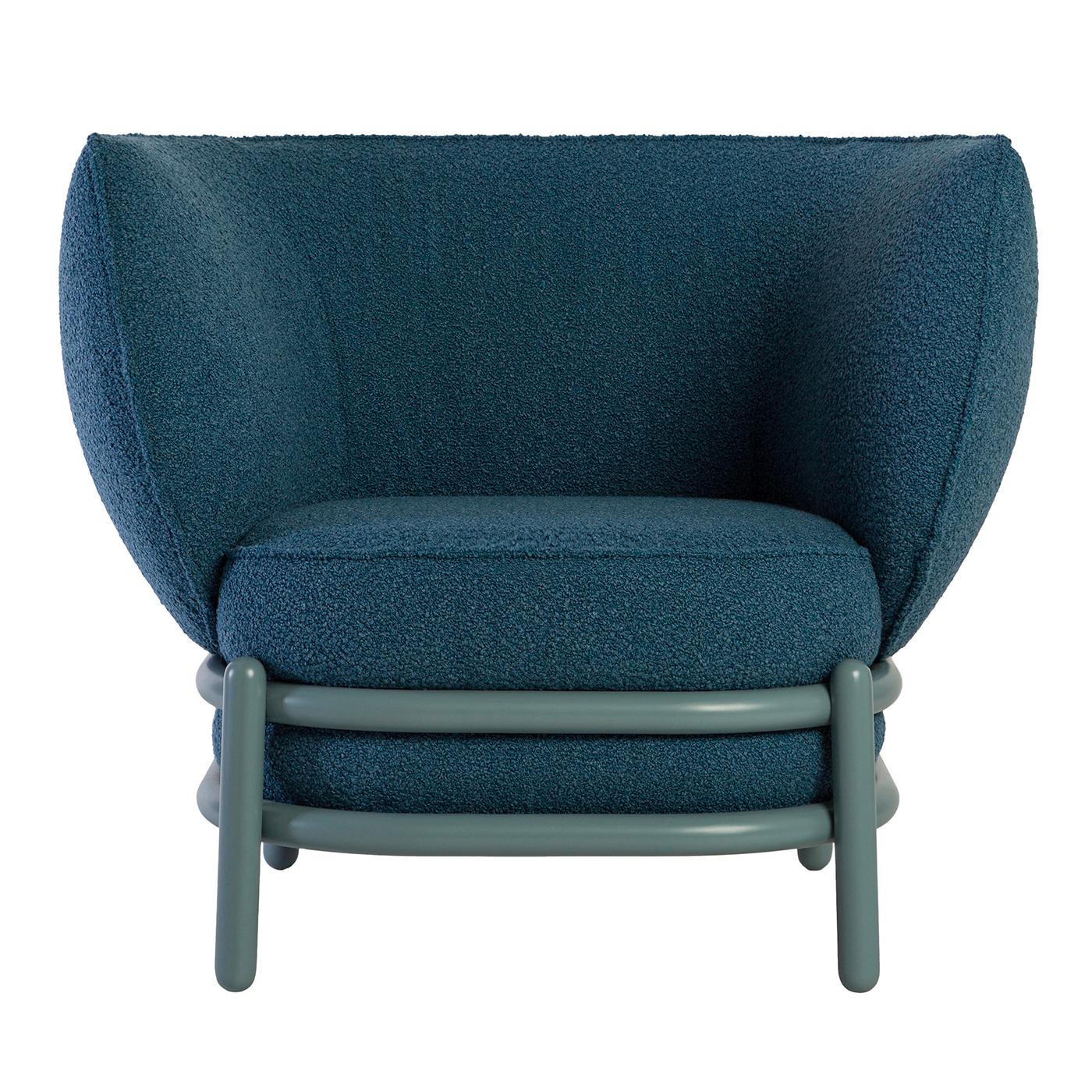 Wood Luftballon Blue Lounge Chair For Sale