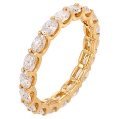 Fascia eternità in oro giallo 18k con diamante taglio ovale da 1,90 carati di Lugano
