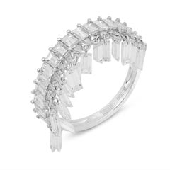 Lugano 2.67 carat baguette cut diamond 18k white gold wedding ring