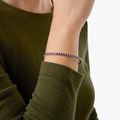 Brazalete Lugano bisel de zafiro de 3,00 quilates en oro blanco de 18 quilates