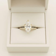 Anello con diamante antico da 4,00 ct "Lugano" in oro giallo 18k con smalto