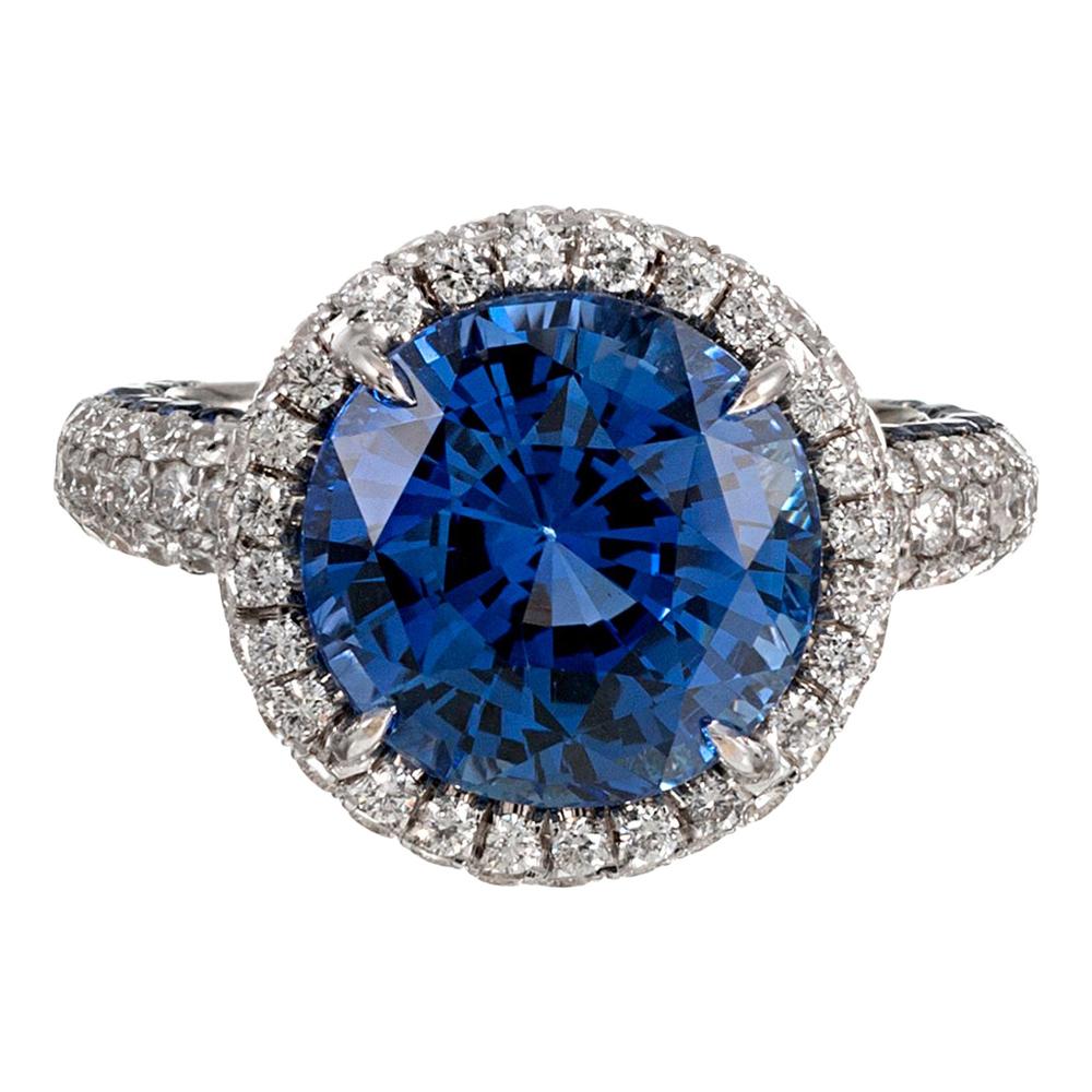 Lugano 8.58 Carat Sapphire and Diamond Ring