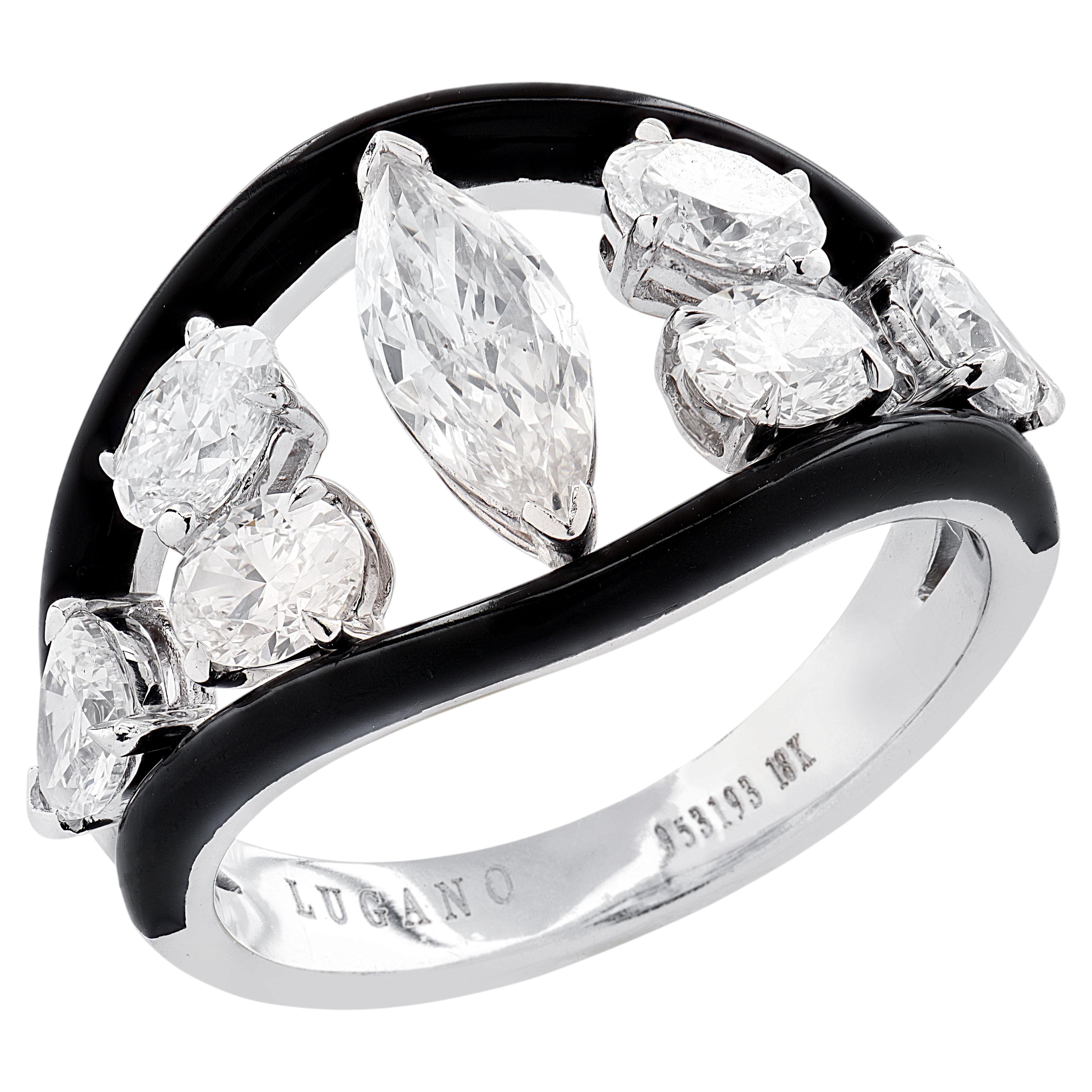 Lugano Ceramic & Diamond Band For Sale