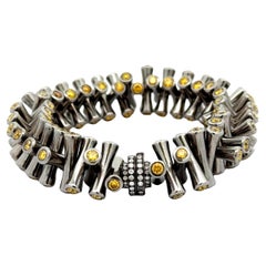 Lugano Stretch-Armband aus Titan mit gelben Fancy-Diamanten, GIA-zertifiziert
