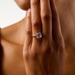 Bague de fiançailles en or blanc 18 carats Lugano GIA 2,00 carats diamant taille mine ancienne