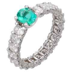 Lugano GIA Tormalina brasiliana Paraiba con diamante in oro bianco 18 carati