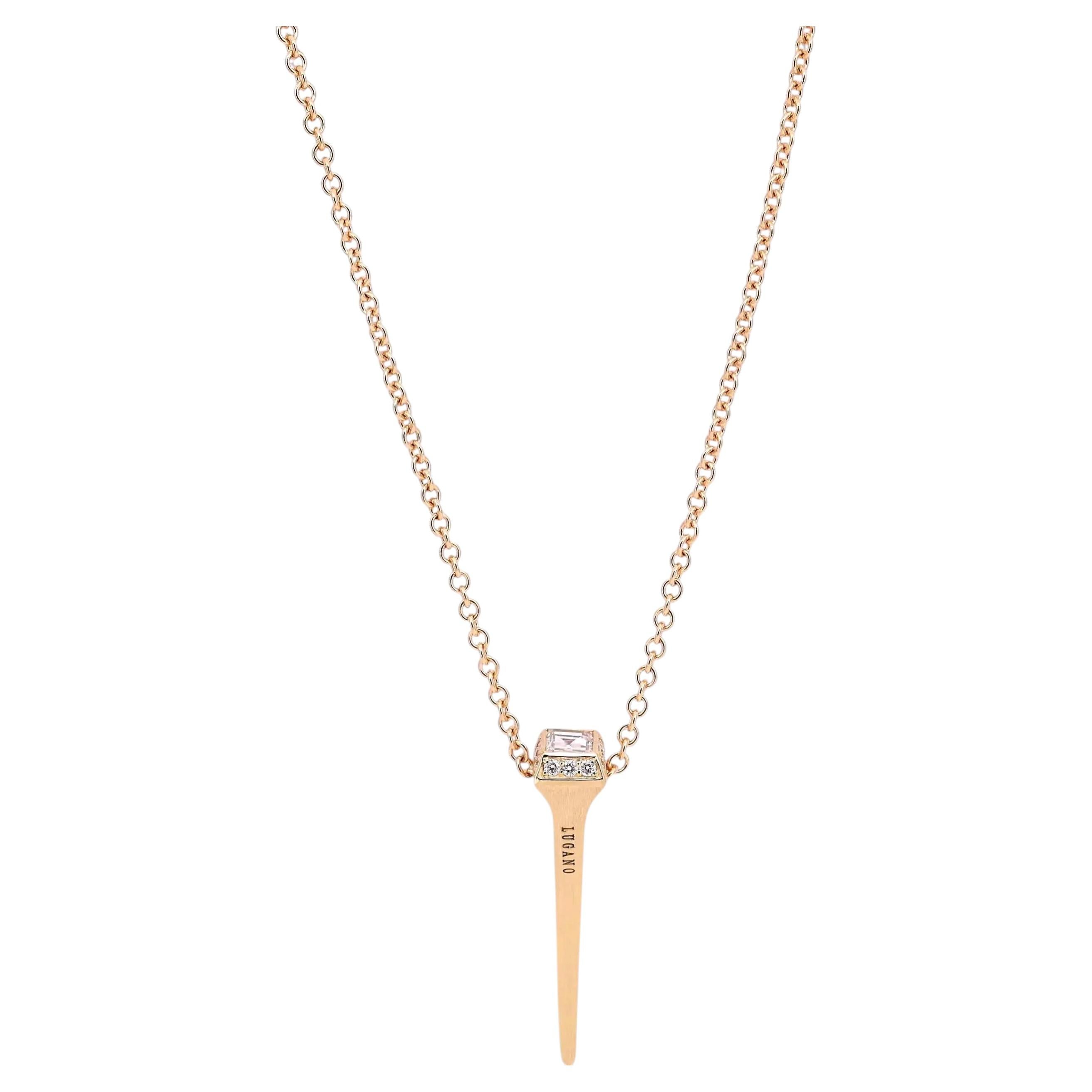 LUGANO Collar Colgante de Diamantes Uña de Cometa Oro Rosa 18K 0,28Ctw 1071973