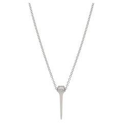 LUGANO Kite Nail Diamond Pendant Necklace 18K White Gold 0.31Ctw 1295286