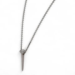 Lugano Collana con ciondolo a unghia di diamante in oro bianco 18 carati Black PVD 0,30Ctw