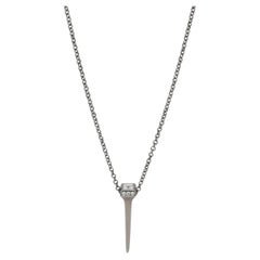 Lugano Kite Nail Diamond Pendant Necklace 18K White Gold Black PVD 0.30Ctw