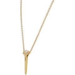 LUGANO Kite Nail Diamond Pendant Necklace 18K Yellow Gold 0.31Ctw
