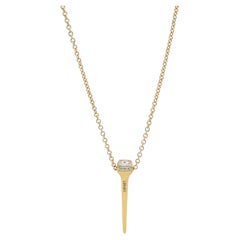 LUGANO Kite Nail Diamond Pendant Necklace 18K Yellow Gold 0.31Ctw